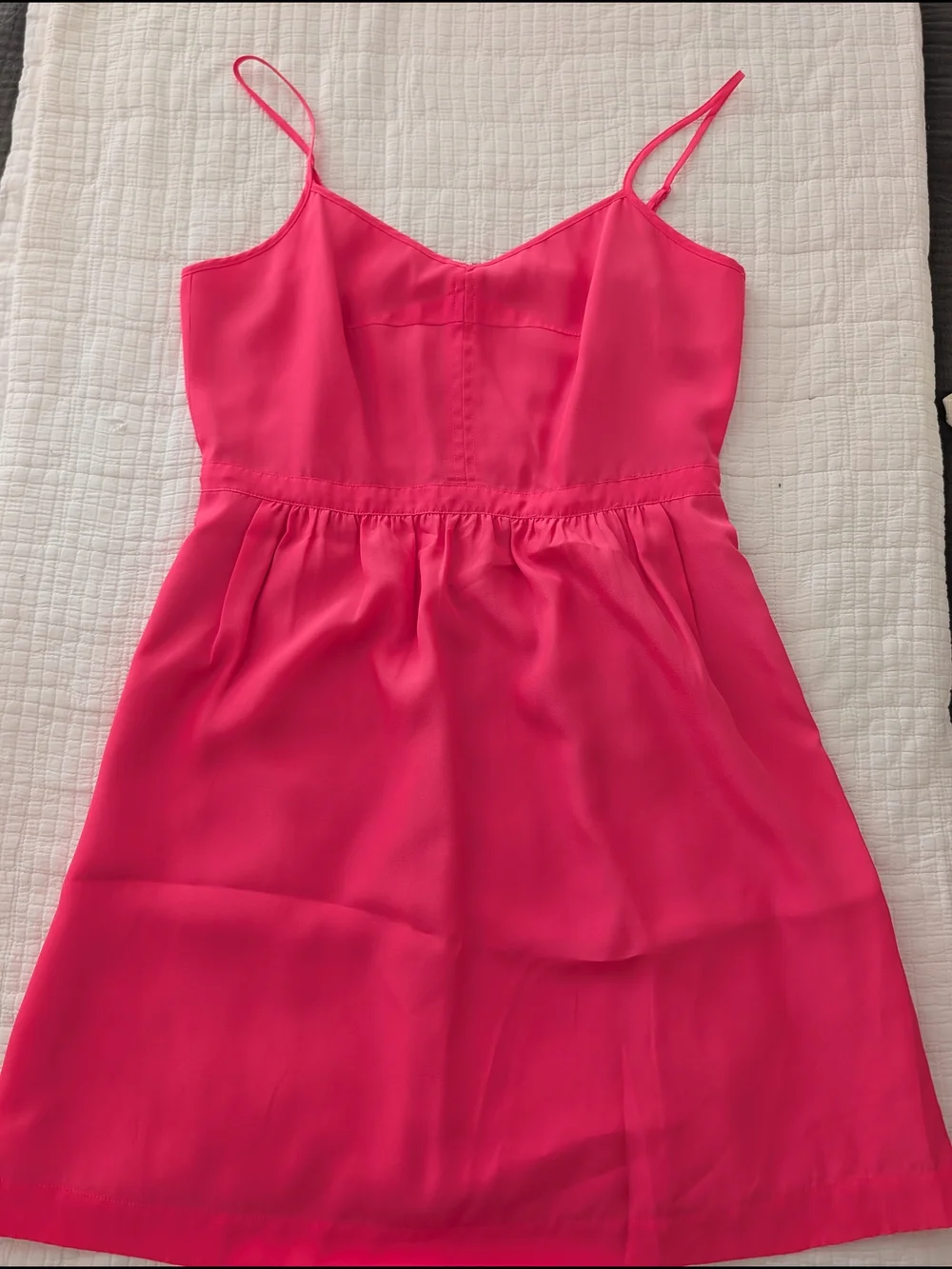 J. Crew Hot Pink Spaghetti-Strap Midi Dress